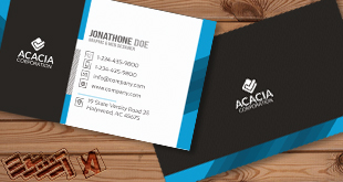 business card-کارت ویزیت طرح آبی مشکی سفید با کیفیت لایه باز